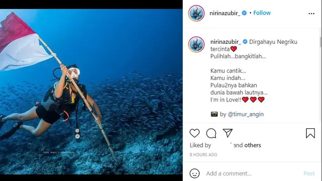 Unggahan Nirina Zubir, (Instagram: nirinazubir_, foto: Timur Angin)