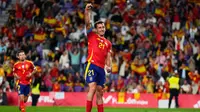 Selebrasi Mikel Oyarzabal dalam laga Kualifikasi Piala Dunia 2026 antara Spanyol vs Bulgaria, Rabu (15/10/2025).&nbsp;(AP Photo/Manu Fernandez)