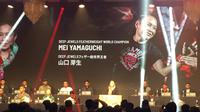 Petarung ONE Chammpionship asal Jepang, Mei Yamaguchi dalam jumpa pers di Tokyo, Kamis (28/3). (Edu Krisnadefa)