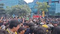 Kondisi demo mahasiswa di Bundaran HI (Foto: Rifqy/Liputan6.com)