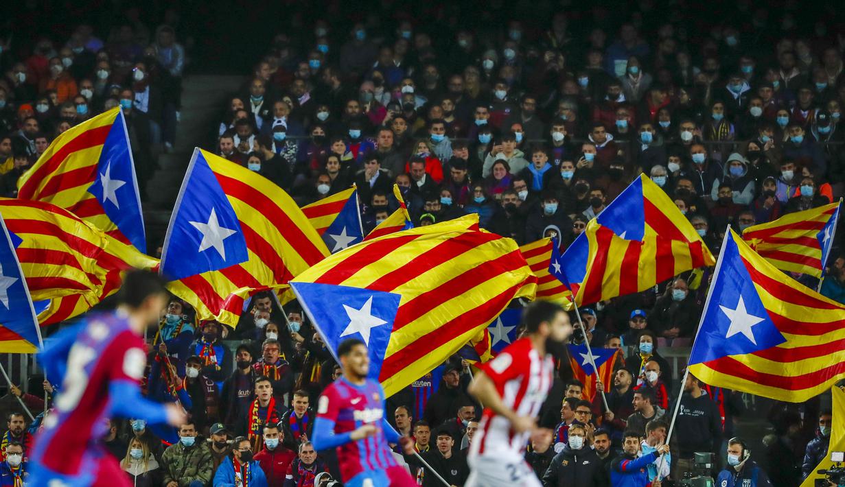 Hasil ini membuat Barca menempati posisi empat dengan mengemas 45 poin dari 25 laga sementara Bilbao di peringkat delapan dengan raihan 37 poin dari 26 laga. (AP/Joan Monfort)