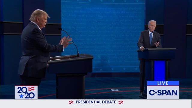 Debat capres AS yang terakhir antara Donald Trump dan Joe Biden.