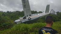 Pesawat tergelincir di Bandara Mamberamo Raya, Papua. (Istimewa)