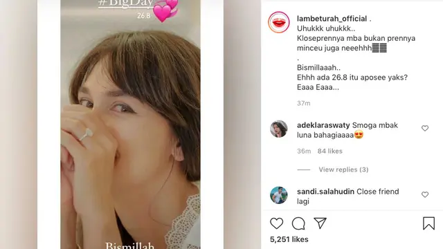 Luna Maya pamer cincin, akan menikah?