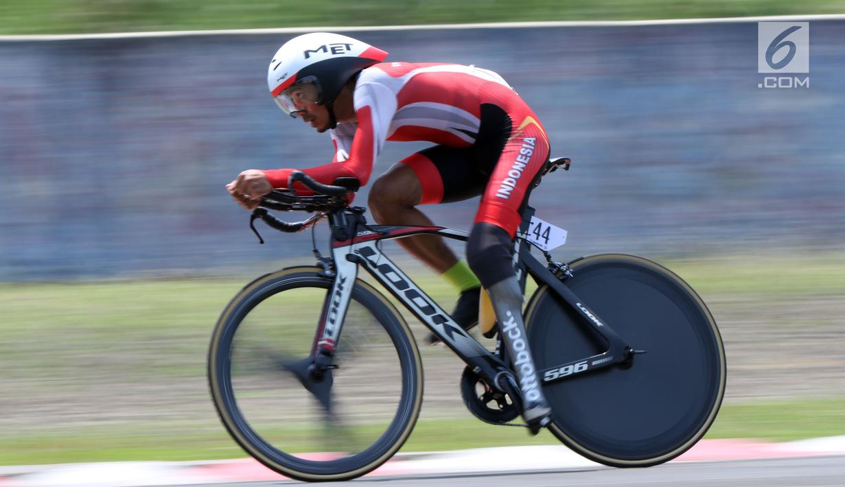 Foto Perjuangan Atlet Para Cycling Indonesia Saat Laga Itt Road