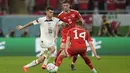 Timnas Amerika Serikat mampu membuat kewalahan Wales di sepanjang babak pertama. Christian Pulisic dkk mampu membuat sejumlah ancaman di lini pertahanan Wales. (AP/Aijaz Rahi)