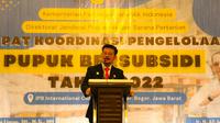 Mentan SYL dalam Rapat Koordinasi Tata Kelola Pupuk Bersubsidi Tahun Anggaran 2022 di Bogor, Jawa Barat, Selasa (19/7/2022).