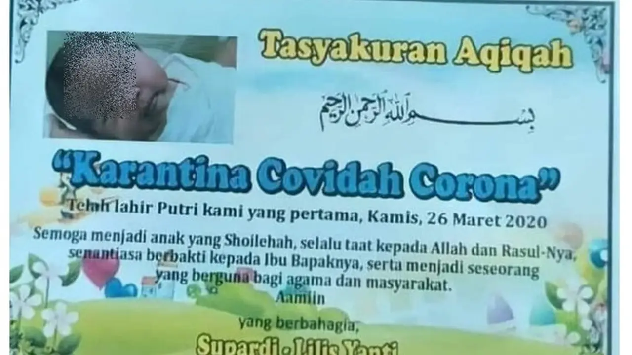 5 Potret Nama Anak Terinspirasi dari Virus COVID-19 Ini Kelewat Kreatif