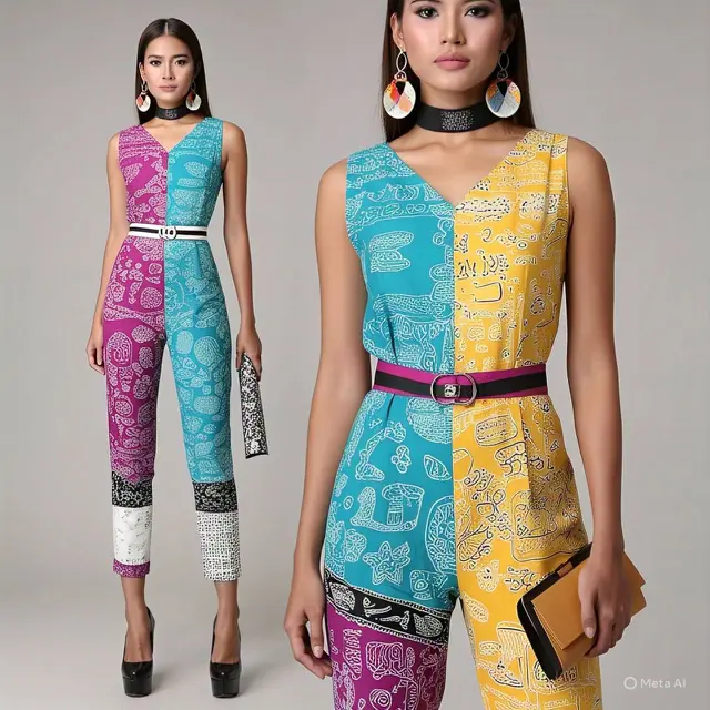 Inspirasi Batik Doodle Berwarna. Foto: Meta AI