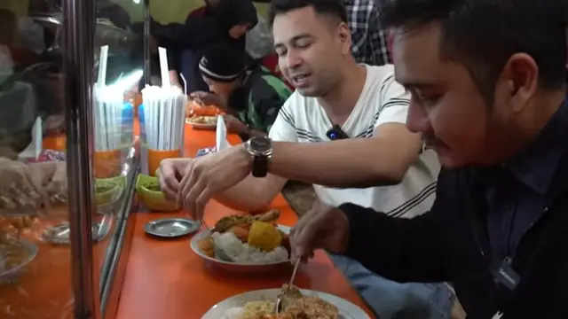 Raffi Ahmad makan di warteg (YouTube/Rans Entertainment)