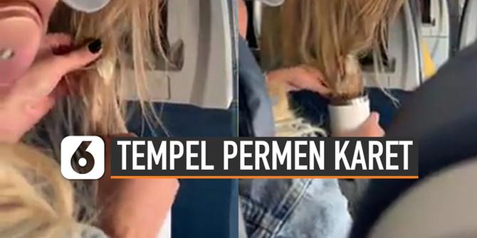 VIDEO: Viral Perempuan Tempel Permen Karet ke Rambut Penumpang Lain di Pesawat