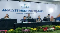 Paparan analyst meeting Bank BJB kuartal III 2022, Senin (31/10/2022).  Bank ini membukukan laba Rp 2,2 trilliun, tumbuh 23,3 persen secara tahunan (year on year).