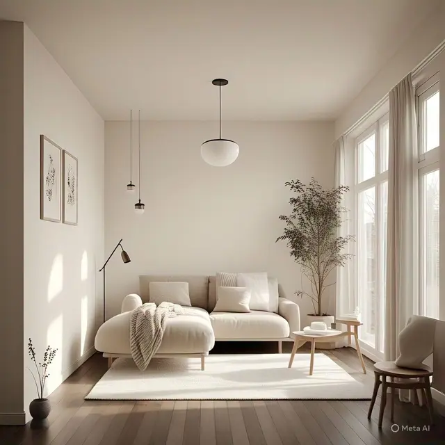 Desain Interior Kamar Minimalis dengan Warna Cat Krem