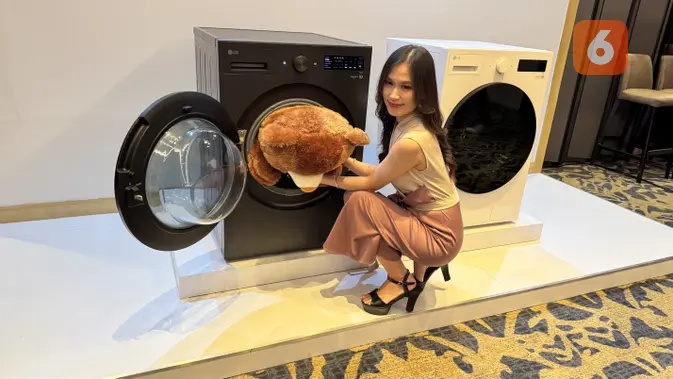 <p>Mesin Cuci AI baru milik LG resmi diluncurkan. (Liputan6.com/ Yuslianson)</p>