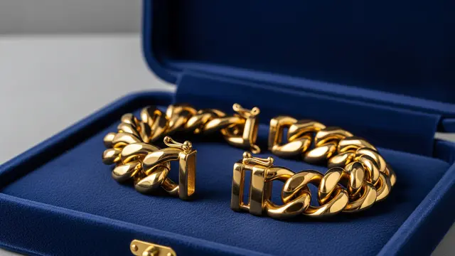 Model Gelang Emas Mewah untuk Ibu Usia 50 Tahun Model Rantai Klasik Tebal