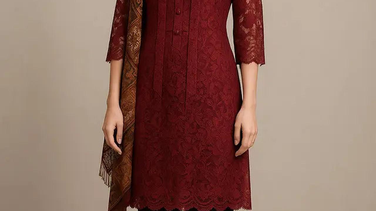 7 Model Gamis Brokat Selutut Non Hijab yang Sopan dan Elegan, Anti Kaku