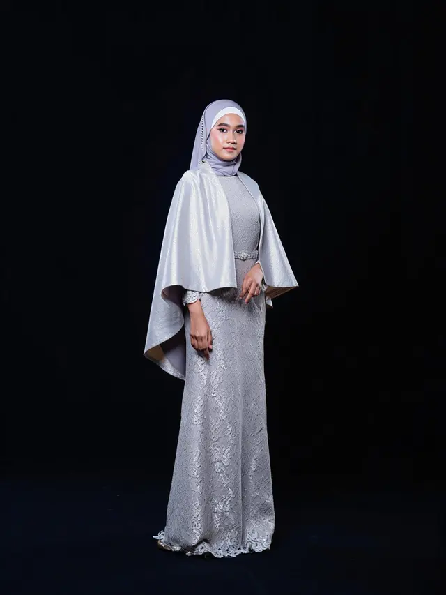 Dress Panjang Pesta Mewah Muslim Brokat
