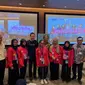 Usman Kansong, Naura, Sabrina, Randy Jusuf, Rudiantara, Riska, Wafi, Manda dan Nezar Patria dalam konferensi pers #GirlsTakeover oleh Yayasan Plan Indonesia yang dilaksankan di kantor Google indonesia, SCBD, Jakarta Selatan pada Kamis (10/10/2019).