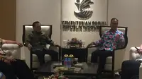 Grup Elang Mahkota Teknologi atau EMTEK bersilaturahmi dengan Kementerian Sosial Republik Indonesia. (Liputan6.com/Radityo Priyasmoro)
