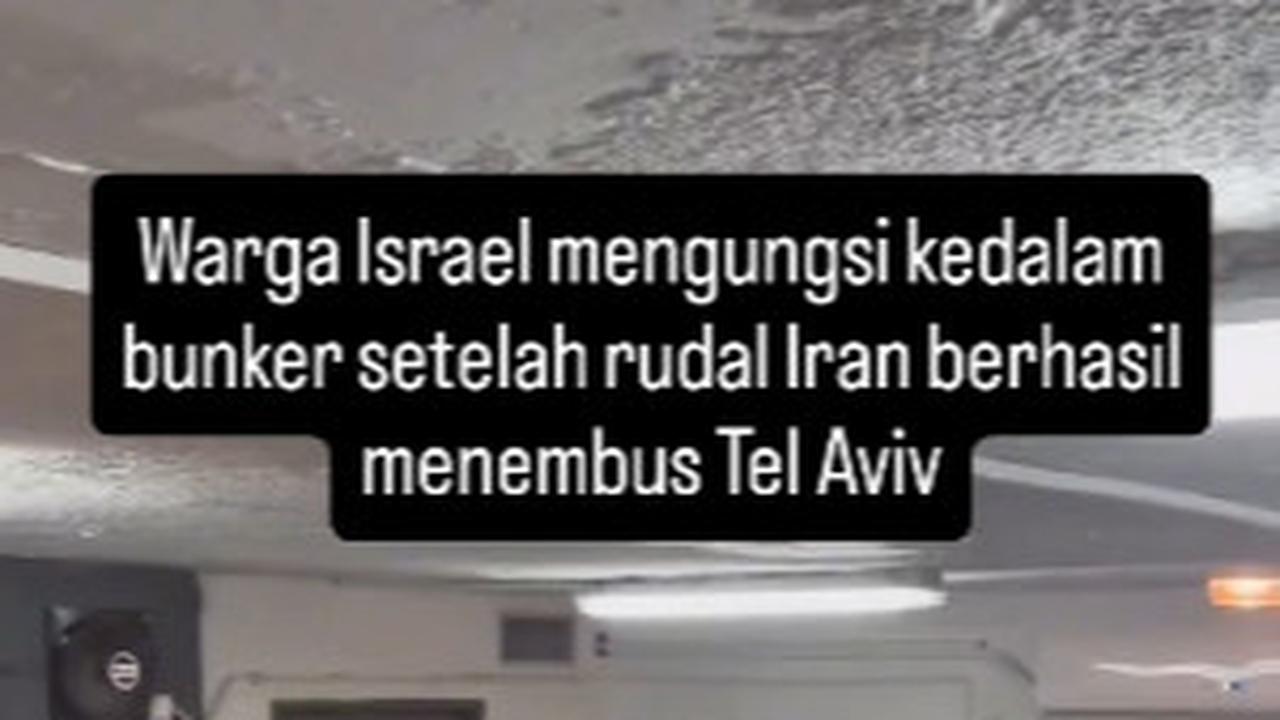 Warga Israel Ketakutan Sembunyi di Bunker Usai Rudal Iran Hancurkan Tel Aviv, Hewan Peliharaan Dibawa