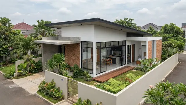 Model desain bungalow minimalis modern dengan garis tegas anti ribet