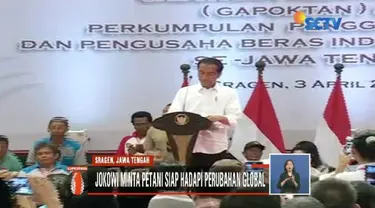 Presiden Jokowi tawarkan pinjaman bank untuk petani di Sragen, Jawa Tengah, agar bisa miliki alat penggilingan sendiri.