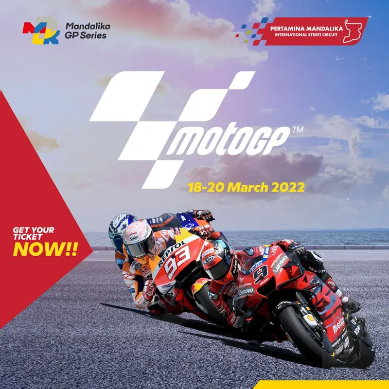 Tiket gelaran MotoGP di Pertamina Mandalika International Street Circuit resmi dijual mulai 6 Januari 2022.