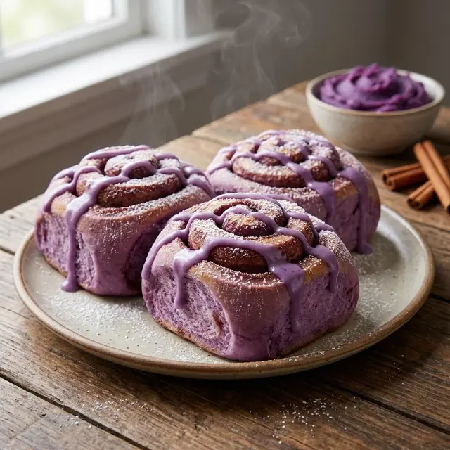 Ilustrasi Cinnamon Roll Ubi Ungu