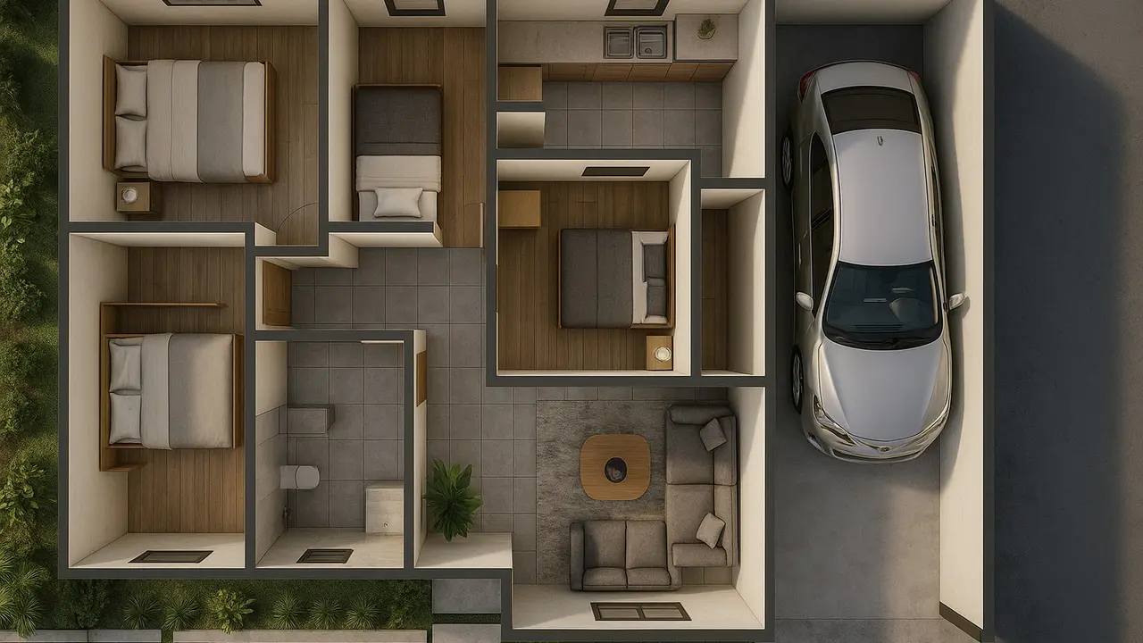 7 Model Desain Rumah 6x12 Tiga Kamar, Nyaman dan Fungsional untuk Keluarga Modern