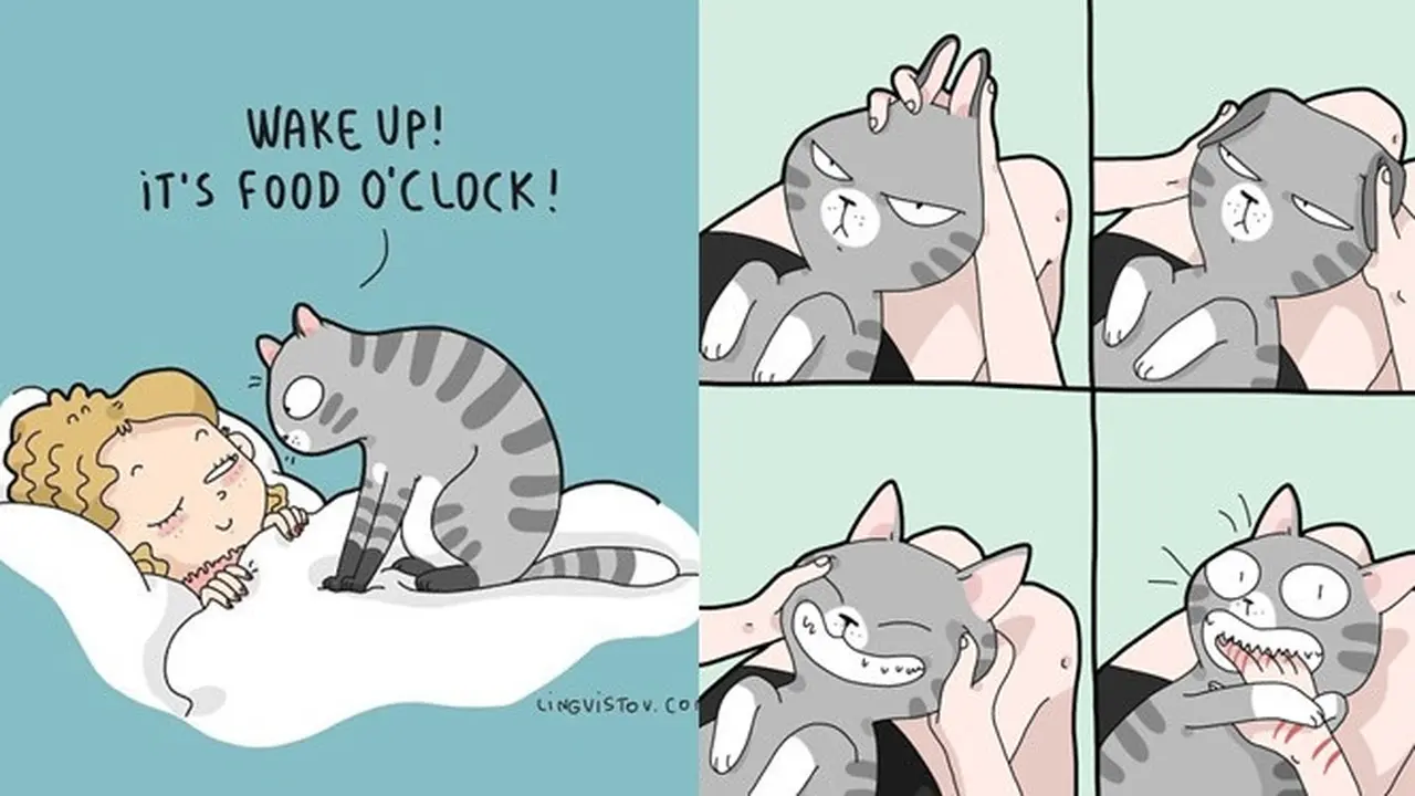 6 Ilustrasi Komik Suka Duka Pelihara Kucing Ini Bikin Gemas