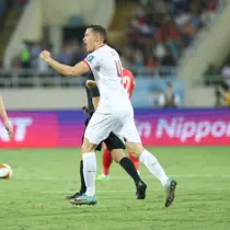 Pemain Timnas Indonesia, Jay Idzes melakukan selebrasi setelah mencetak gol ke gawang Timnas Vietnam pada laga Grup F Kualifikasi Piala Dunia 2026 di My Dinh Stadium, Vietnam, Selasa (26/03/2024). (Dok.PSSI)