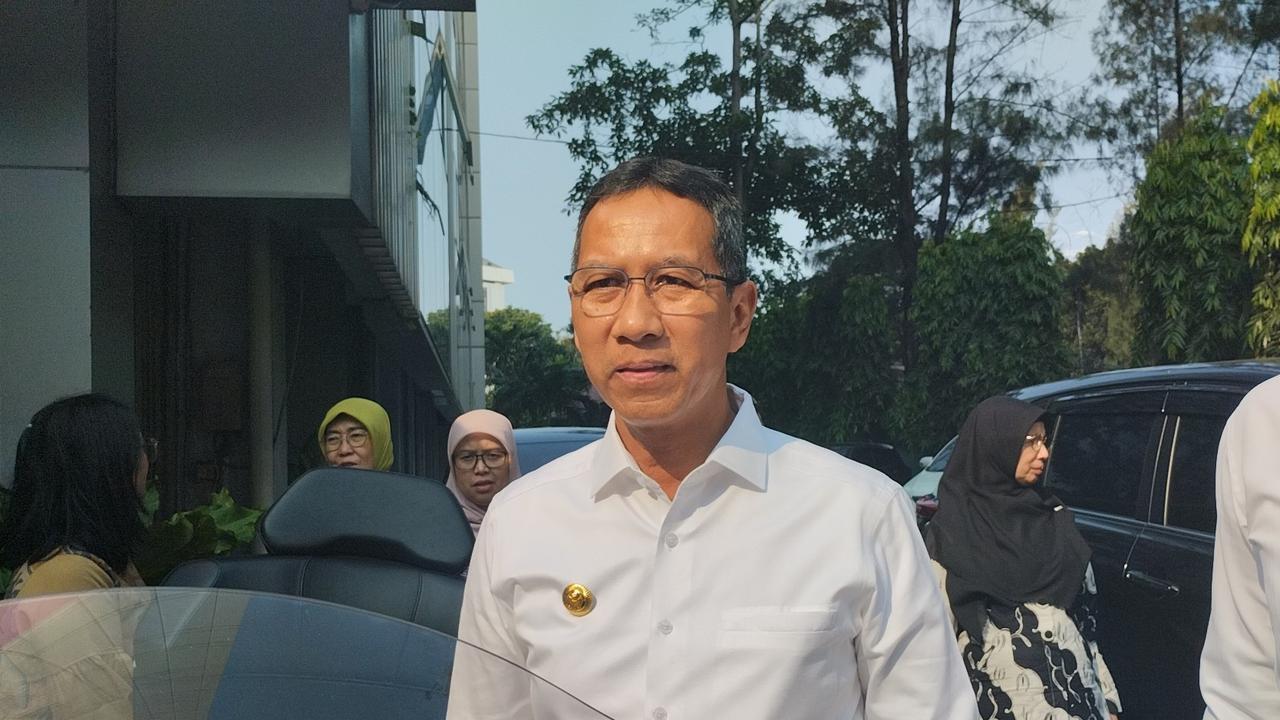 Penjabat (Pj) Gubernur DKI Jakarta Heru Budi Hartono selesai menjalani evaluasi Kemendagri, Kamis (10/8/2023).