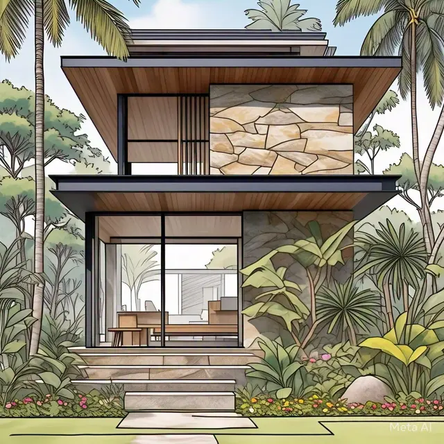 Sketsa Rumah Minimalis Tropis Modern