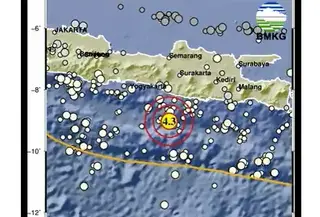 Gempa di Gunungkidul DIY. (BMKG)