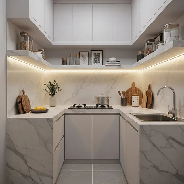 9 Model Dapur Rumah Type 36 Ukuran 2x2 Meter dengan Rak Tanam dan Lighting LED