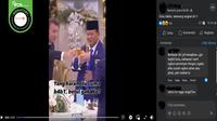 Gambar tangkapan layar kabar tentang Presiden Prabowo Subianto meminum bir saat menjamu Presiden Prancis Emmanuel Macron di Istana Kepresidenan. (sumber: Facebook)