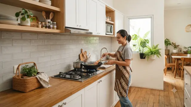 Warna backsplash yang cocok untuk dapur Scandinavian hadirkan suasana baru saat memasak model abu-abu muda