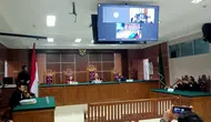 Sidang Kombes Polisi Agus Fajar Sutrisno mantan Kepala Bidang Teknologi Informasi dan Komunikasi (Kabid TIK) Siber Polda Kepri. (Foto: Liputan6.com/Ajang Nurdin)