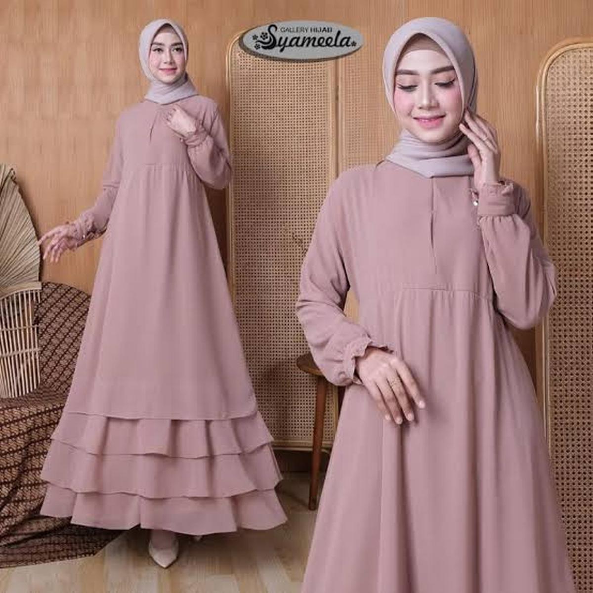 Gamis Dari bahan kain Ceruti diprediksi akan jadi Trend di Lebaran 2025