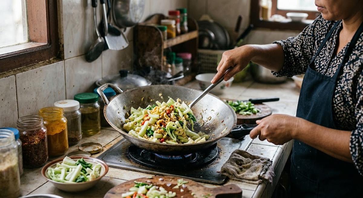 Langkah-Langkah Memasak Resep Batang Kembang Kol Tumis Telur