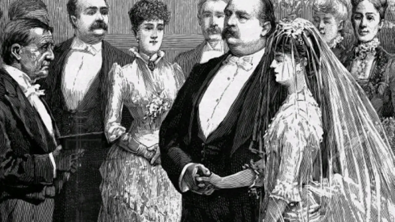 Pesta pernikahan Presiden AS Grover Cleveland dengan Frances Folsom. (Harper's Weekly)