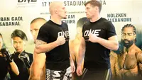 Dua petarung ONE Championship, Zebaztian Kadestam dan Tylor McGuire, yang akan memperebutkan gelar juara dunia kelas welter. (ONE Championship)