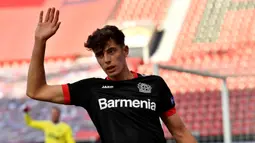 1. Kai Havertz (80 Juta Euro) - Gelandang berusia 21 tahun ini menjadi pembelian teranyar Chelsea di bursa tranfer musim panas ini. Chelsea menggelontorkan dana mencapai 80 juta euro untuk mendatangkan Havertz dari Bayer Leverkusen. (AFP/Martin Meissner/pool)