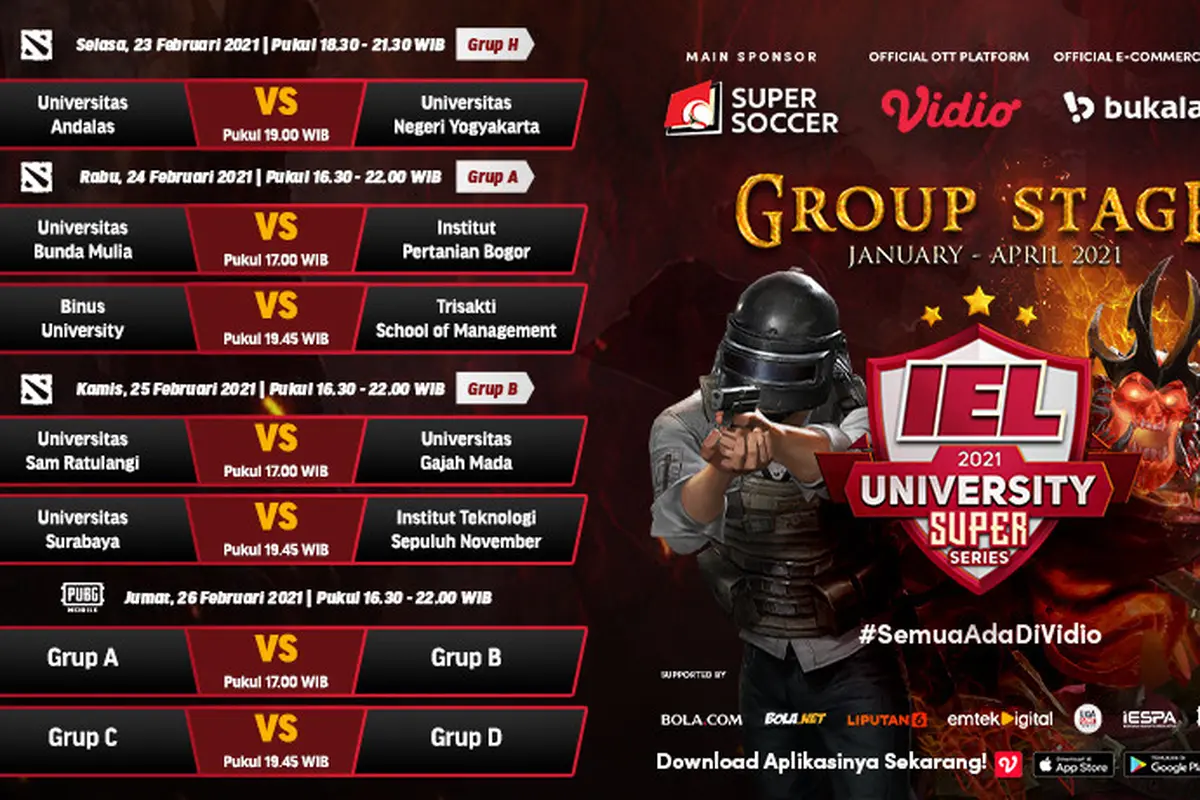 Jadwal IEL University Super Series 2021