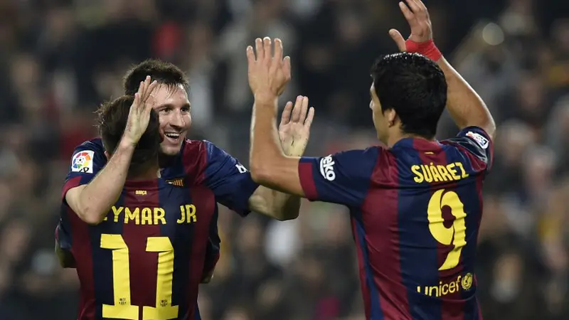 Luis Suarez, Neymar da Silva, dan Lionel Messi