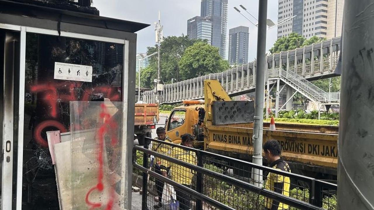 Berapa Halte TransJakarta Rusak? Bina Marga DKI Sigap Bersihkan Fasilitas Umum Rusak Akibat Demo Jakarta
