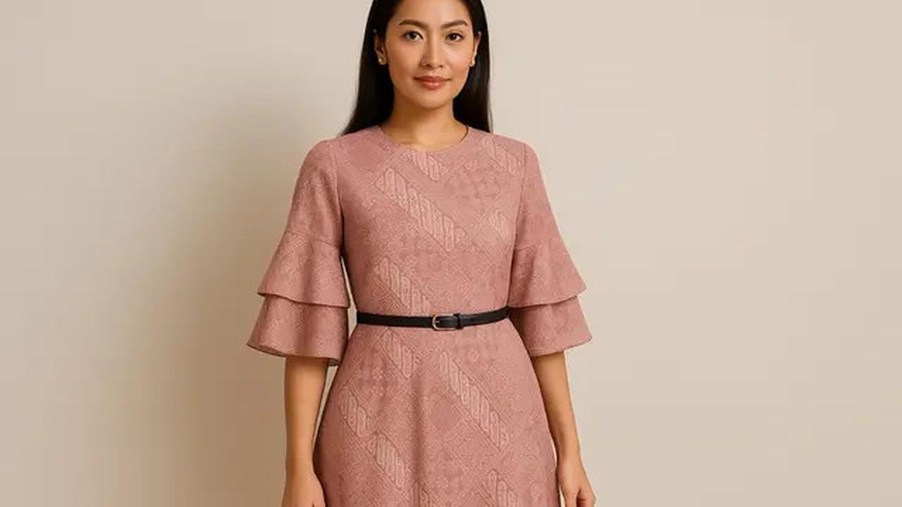7 Model Batik Lengan Lonceng Dua Tingkat Pastel untuk Kerja, Anggun tapi Tetap Profesional