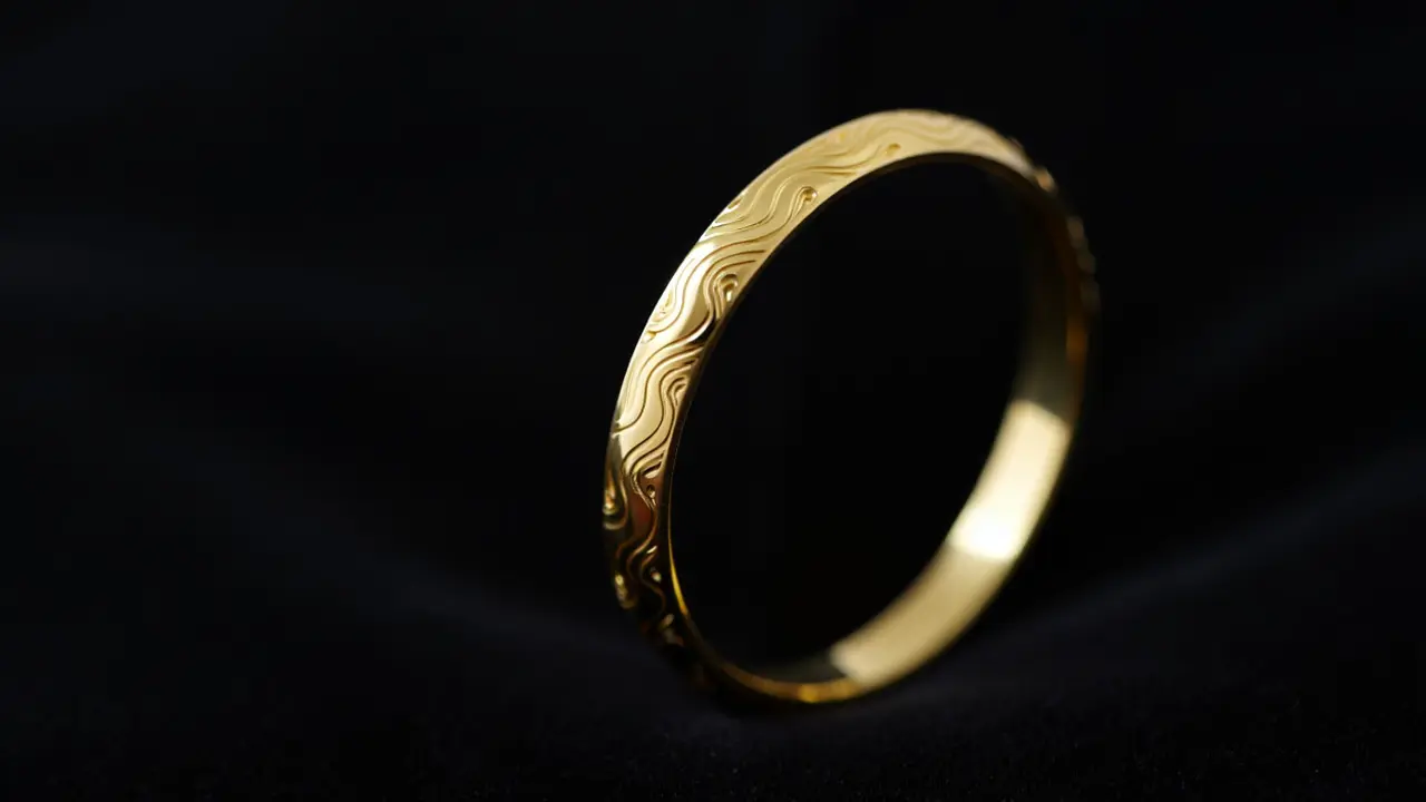 Model Gelang Emas Motif Ombak 5 Gram yang Cocok untuk Tangan Berisi/Ilustrasi gambar AI