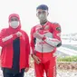 Gubernur Khofifah riders asal Magetan Mario Suryo Aji yang akan bertanding dalam ajang Moto3 mewakili Indonesia.