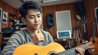 cara menyetem gitar ©Ilustrasi dibuat AI